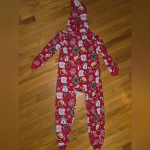 Festive Red Kids One Piece Pajama